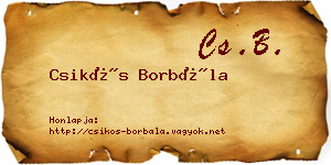 Csikós Borbála névjegykártya